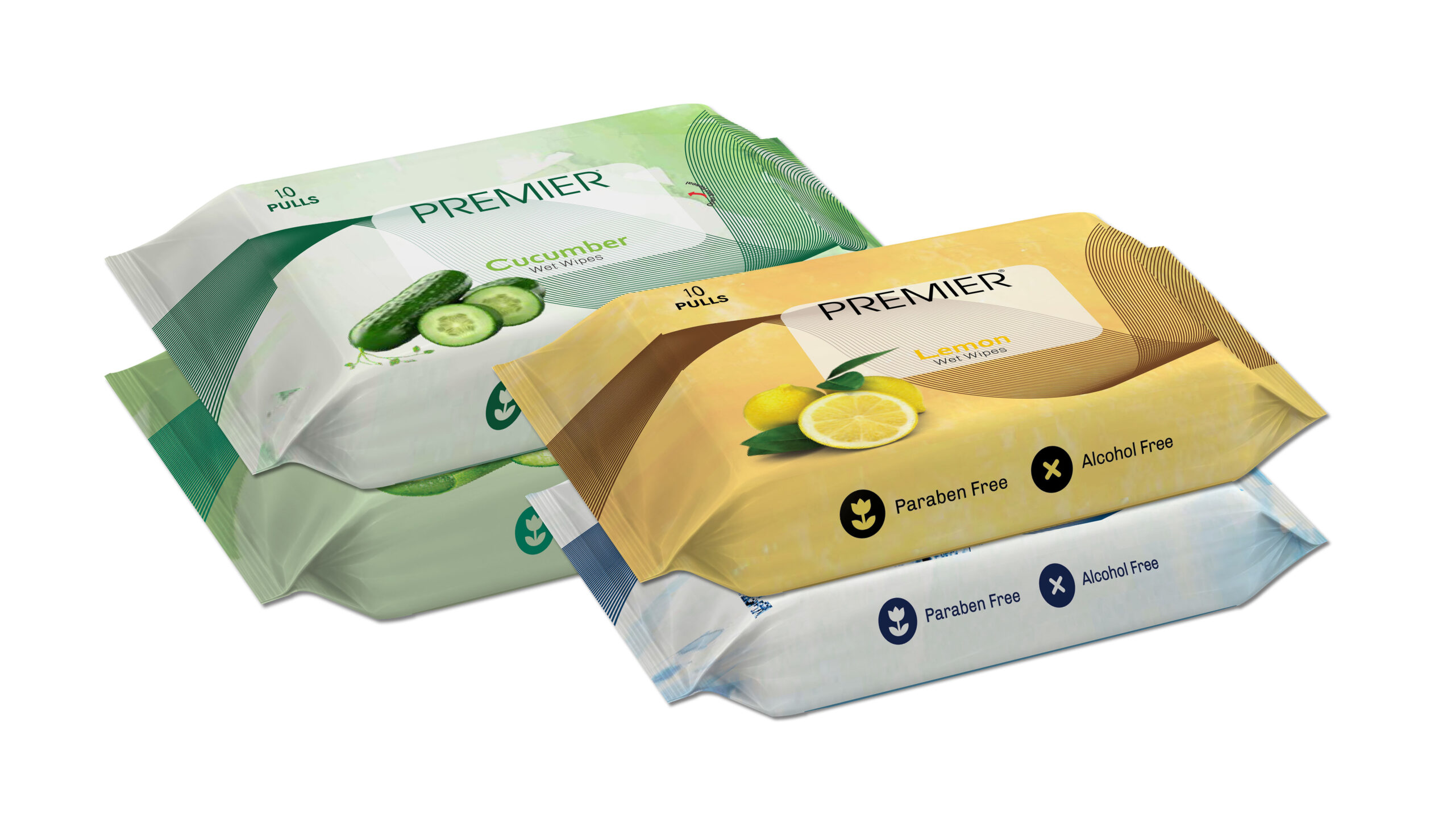 4x1 mix 10 pulls Premier Wet Wipes 10 Pulls Assorted - Pack of 6 - Image 1